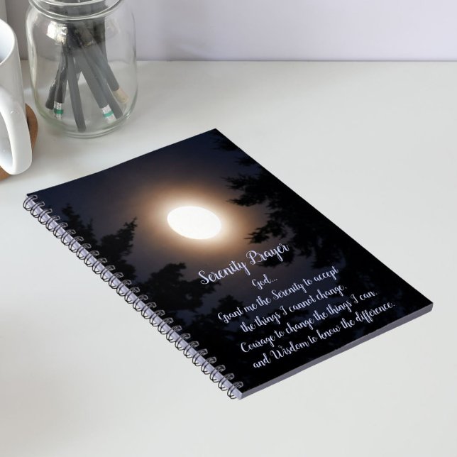 Serenity Prayer Full Moon Rising Anteckningsbok (In Situ)