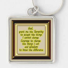 Serenity Prayer Fyrkantig Silverfärgad Nyckelring