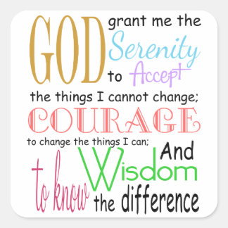 Serenity Prayer Fyrkantigt Klistermärke