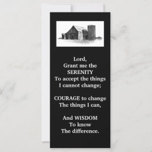 SERENITY PRAYER:GAMLA BARN:PENCIL ART:RACK-KORT