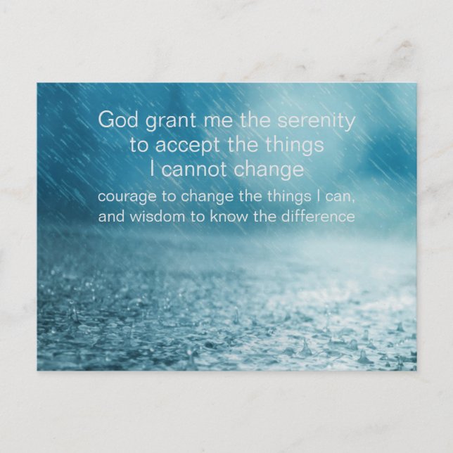 Serenity Prayer - Gata med regnfotografi Vykort (Framsida)