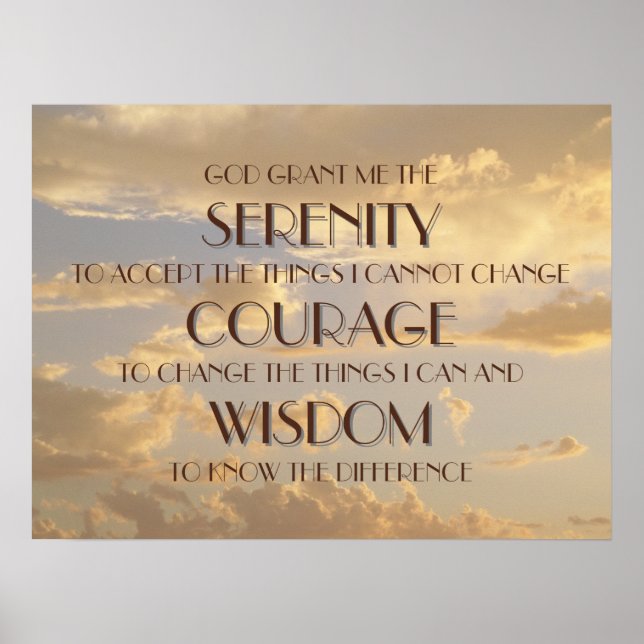 Serenity Prayer Glowing Himlar Poster (Framsidan)