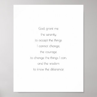Serenity Prayer, Gud inräknad Poster