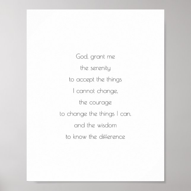 Serenity Prayer, Gud inräknad Poster (Framsidan)