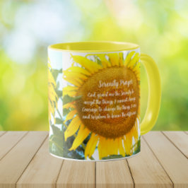 Serenity Prayer Gult Solros Blommigt Mugg