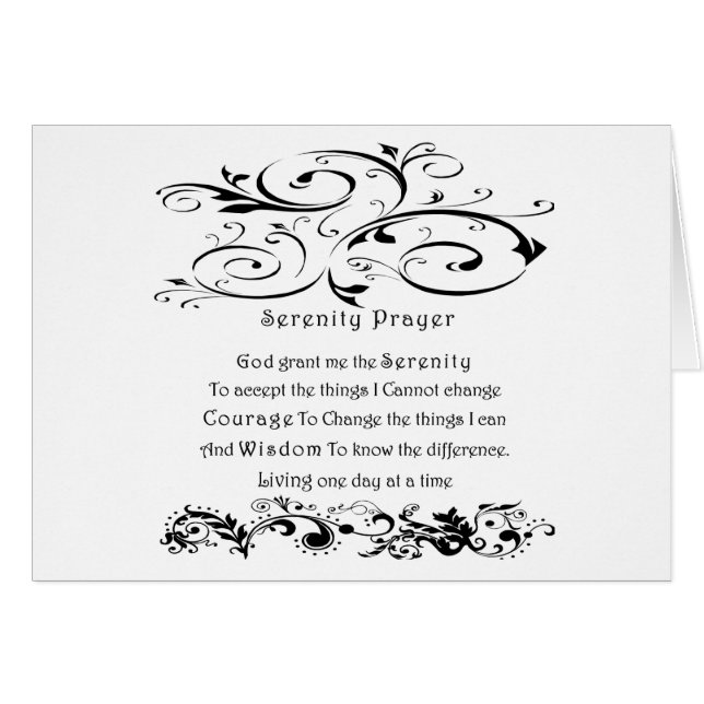 Serenity Prayer Hälsningskort (Framsidan Horizontal)