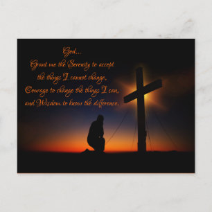 Serenity Prayer Heliga Kor vid Sunset Vykort