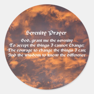 Serenity Prayer Himlar Clouds - inspiration Runt Klistermärke