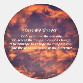 Serenity Prayer Himlar Clouds Inspirational Runt Klistermärke