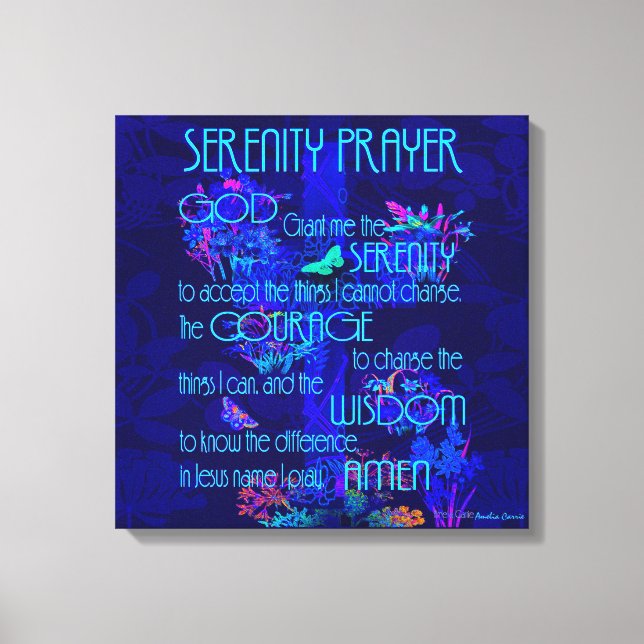 Serenity Prayer i Blue Canvastryck (Framsida)