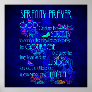 Serenity Prayer i Blue Poster