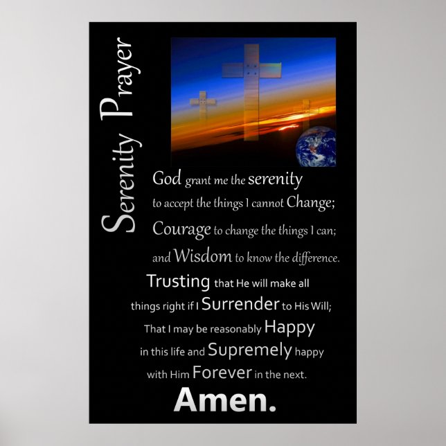 Serenity Prayer i rymden Poster (Framsidan)