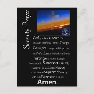 Serenity Prayer i rymden Vykort