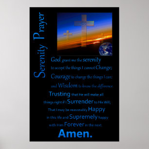 Serenity Prayer i Space Blue Poster