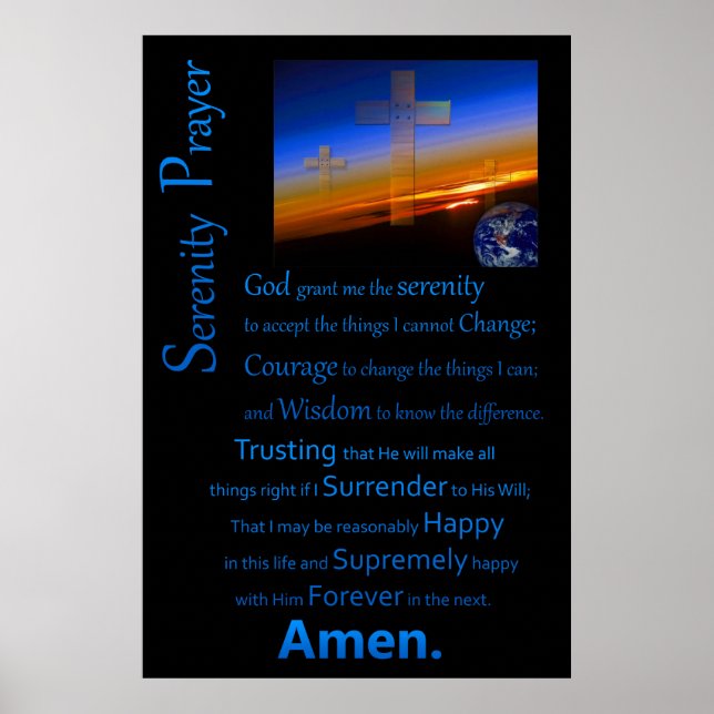 Serenity Prayer i Space Blue Poster (Framsidan)