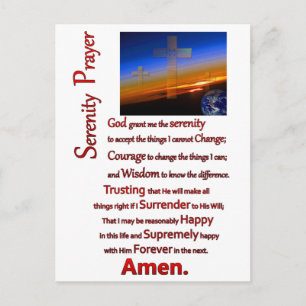 Serenity Prayer i Space Red Vykort