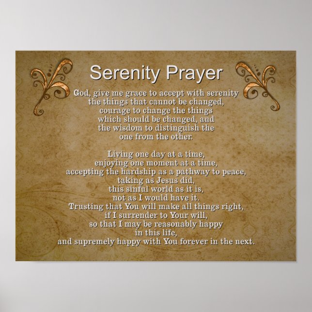 Serenity Prayer II - Art Print Poster (Framsidan)