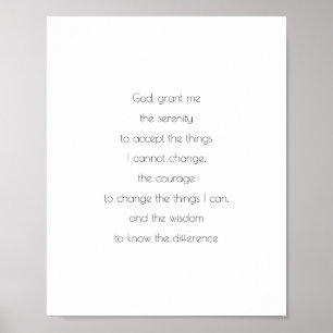 Serenity Prayer, inklusive Gud Poster