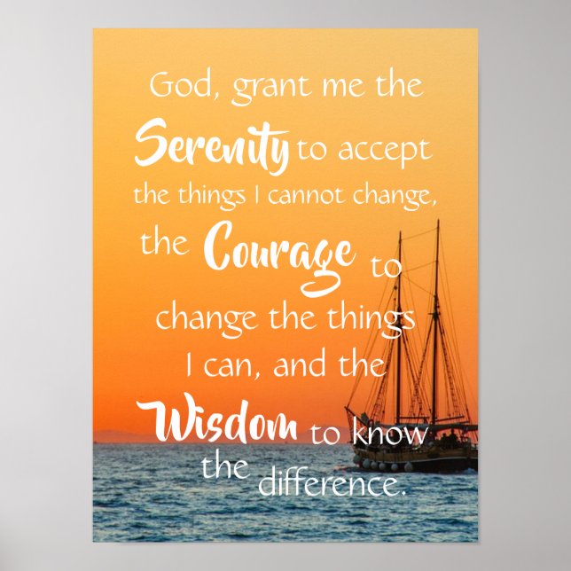 Serenity Prayer Inspirational Ocean Nautical Poster (Framsidan)