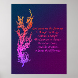 Serenity Prayer Inspirational Prayer Black Poster
