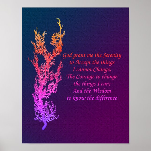 Serenity Prayer Inspirational Prayer Black Poster (Framsidan)