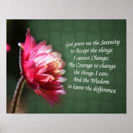Serenity Prayer, inspirationslös blomma Poster