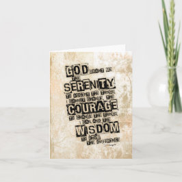Serenity Prayer: Instruktionell Grunge-återhämtnin Kort