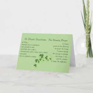 Serenity Prayer Irish English Kort