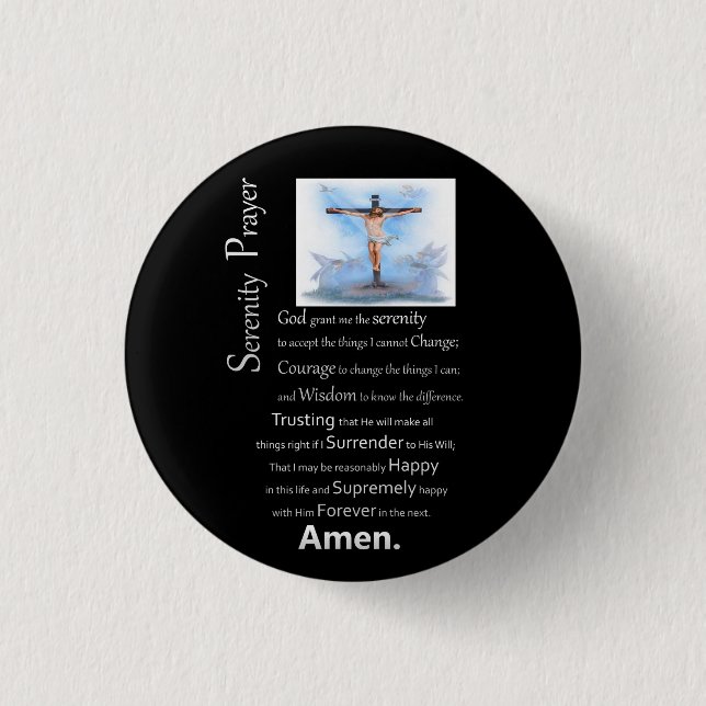 Serenity Prayer Jesus Kor Knapp (Framsida)
