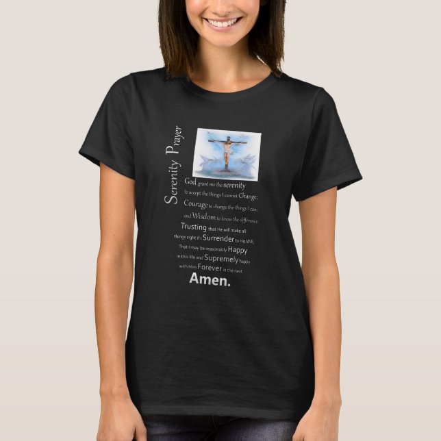 Serenity Prayer Jesus Kor T Shirt (Framsida)