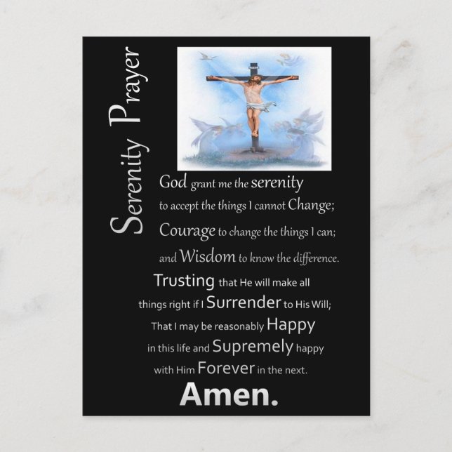Serenity Prayer Jesus Kor Vykort (Framsida)