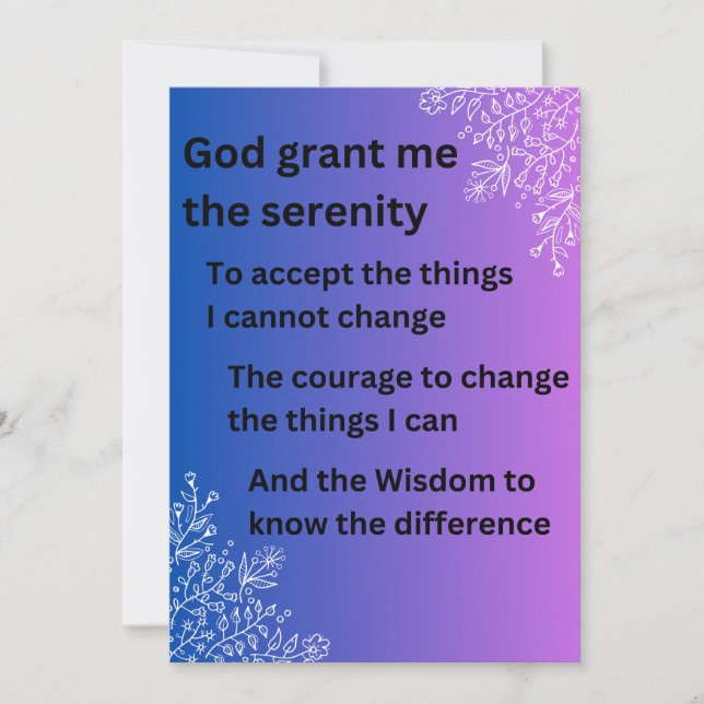 Serenity Prayer Julkort (Framsida)