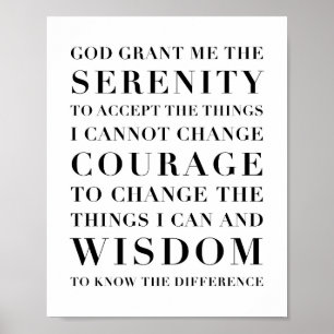 Serenity Prayer kapitaliserad Poster