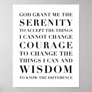 Serenity Prayer kapitaliserad Poster
