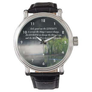 Serenity Prayer-kattar i Mist inspirationslära Armbandsur