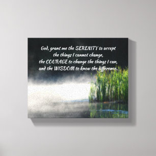 Serenity Prayer-kattar i Mist inspirationslära Canvastryck