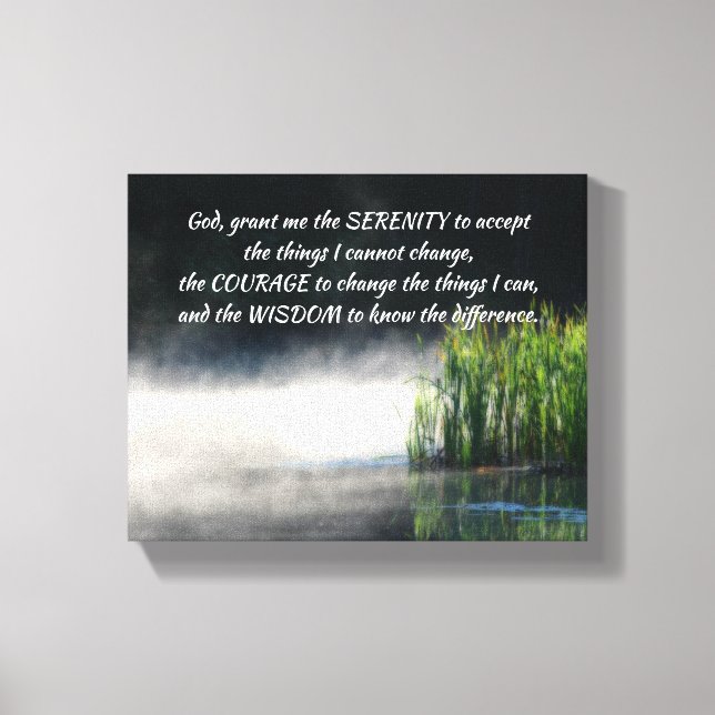 Serenity Prayer-kattar i Mist inspirationslära Canvastryck (Framsida)