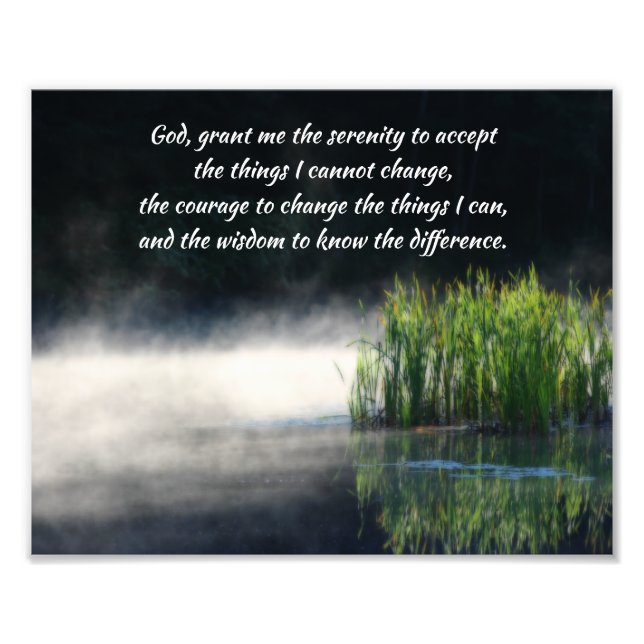 Serenity Prayer-kattar i Mist inspirationslära Fototryck (Framsidan)