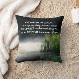 Serenity Prayer-kattar i Mist inspirationslära Kudde