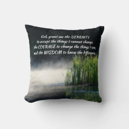 Serenity Prayer-kattar i Mist inspirationslära Kudde