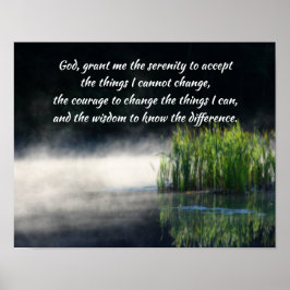 Serenity Prayer-kattar i Mist inspirationslära Poster