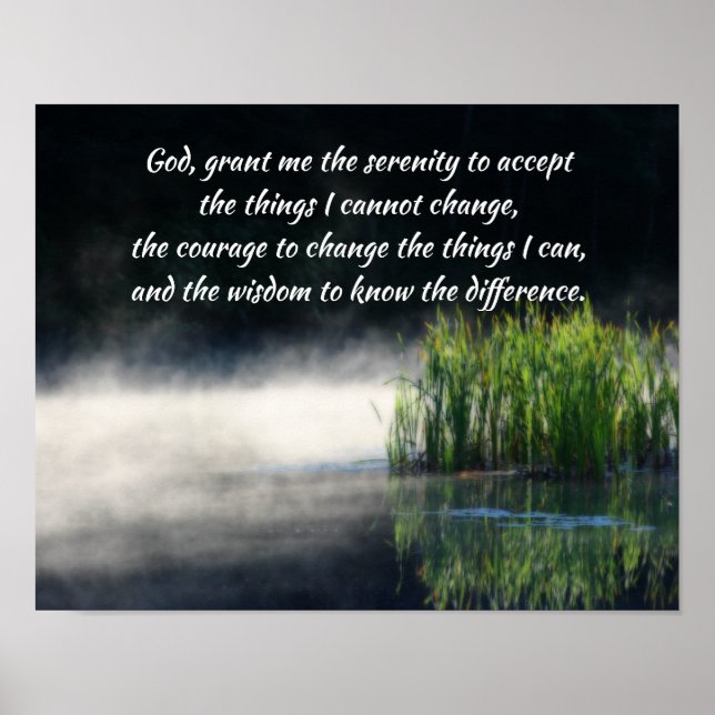 Serenity Prayer-kattar i Mist inspirationslära Poster (Framsidan)