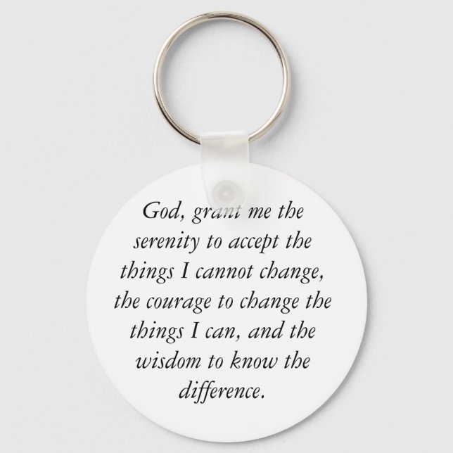 Serenity Prayer Keychain, enkel och ren. Nyckelring (Framsida)