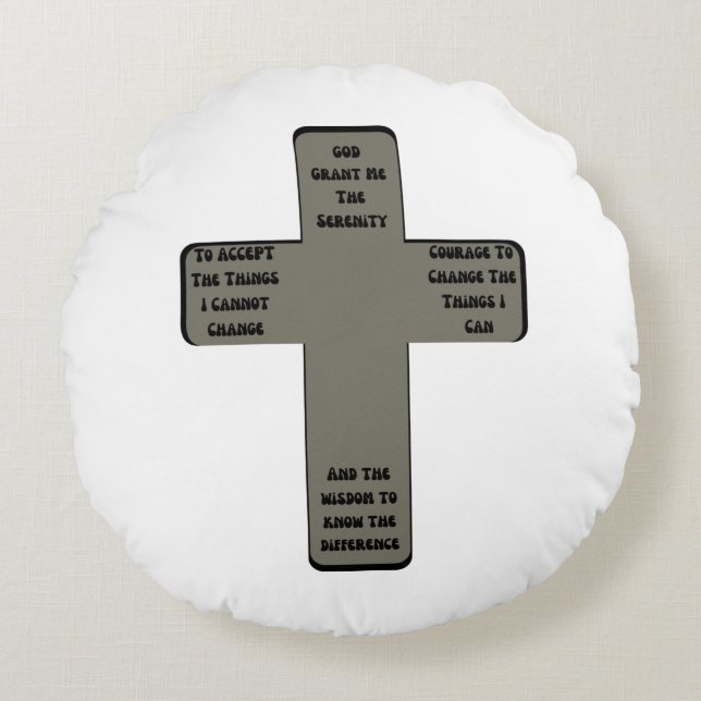 Serenity Prayer Kor Citat Rund Kudde (Framsidan)