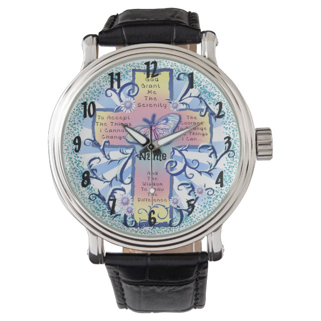 Serenity Prayer korsurklocka Armbandsur (Framsida)