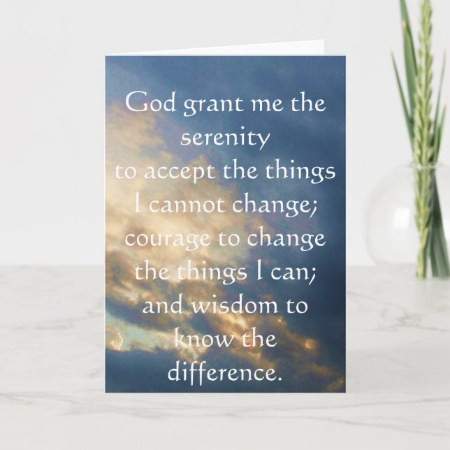 Serenity Prayer Kort (Framsida)