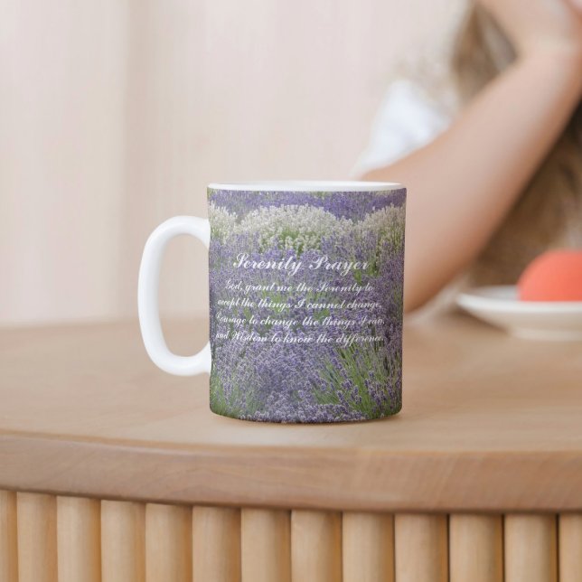 Serenity Prayer Lavender Garden Blommigt Kaffemugg (In Situ Table)