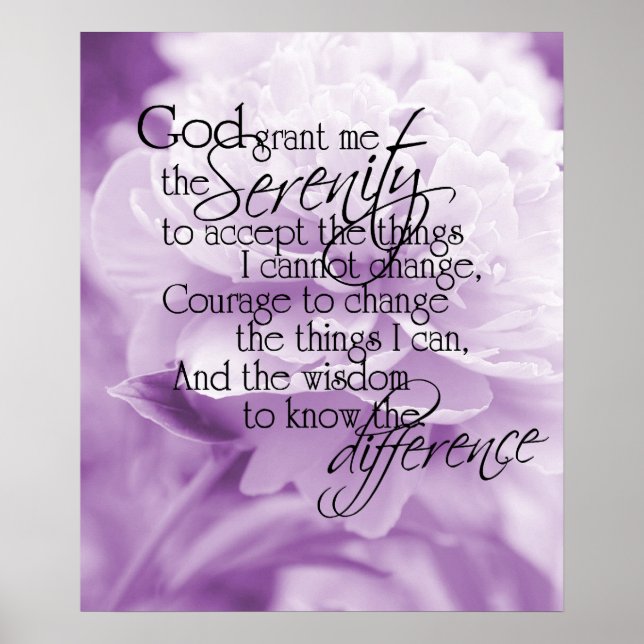 Serenity Prayer Light Lila Peony Poster (Framsidan)