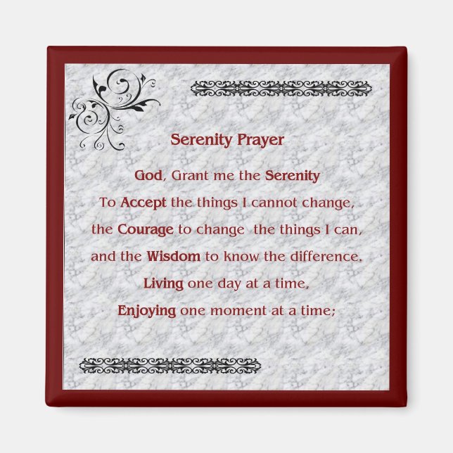 Serenity Prayer Magnet (Framsidan)