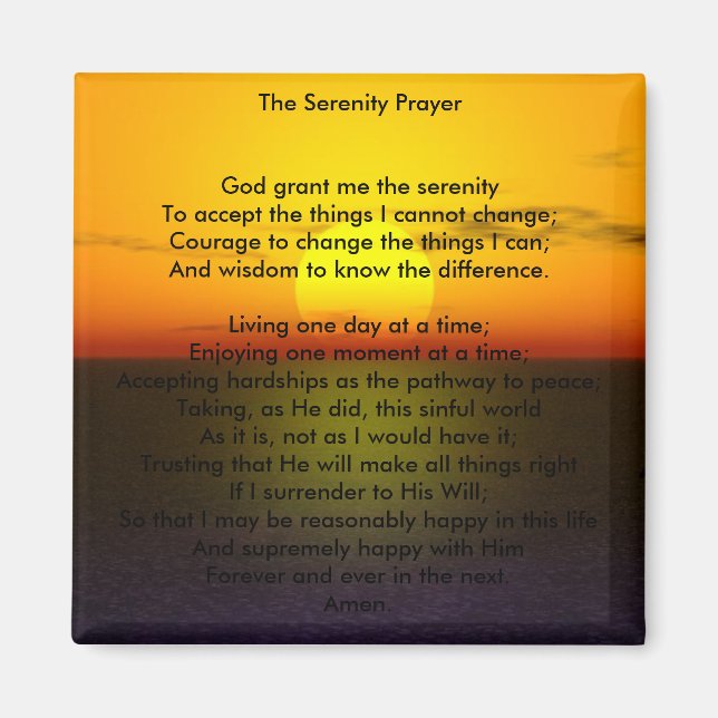 Serenity prayer magnet (Framsidan)